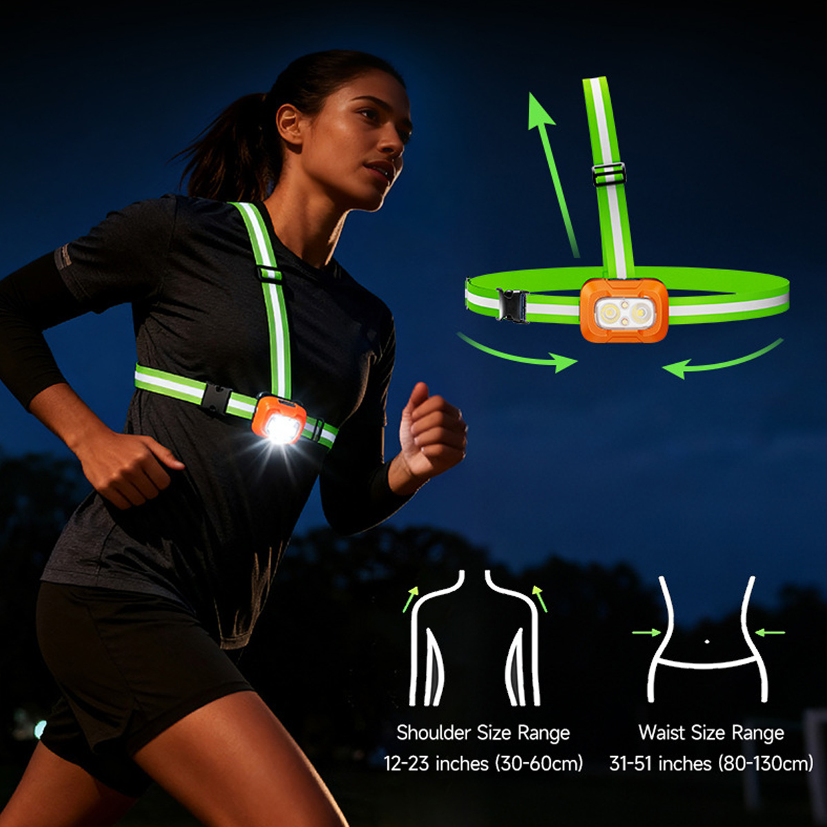 러닝 라이트 USB 충전식 방수 경량 웨어러블 손전등  - Reflective Running Gear Vest 리뷰 및 가격