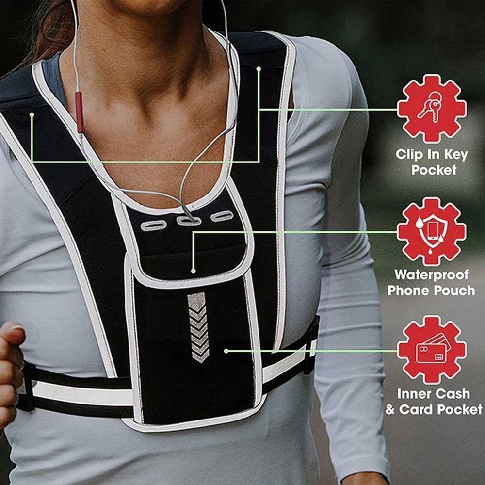 남녀공용 러닝 조끼, 방수 휴대폰 및 키 파우치, 반사 - Reflective Running Gear Vest 리뷰 및 가격